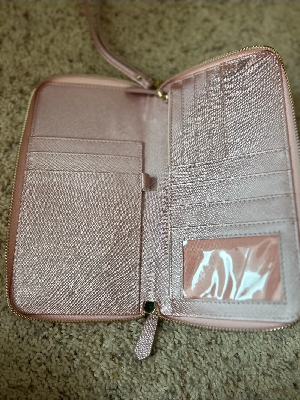 Apadi Metallic Pink Wristlet Clutch